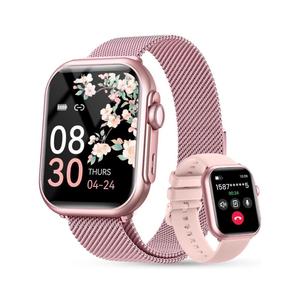 NIB Banlvs Smart Fitness Watch 1.85” Rose Bluetooth Call Tracker | Women